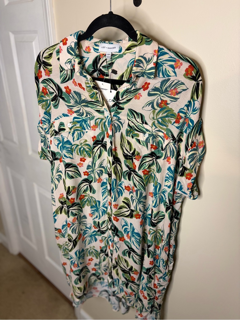 Lost + Wander “Luau”Tropical Print Beach Cover-up #1303
